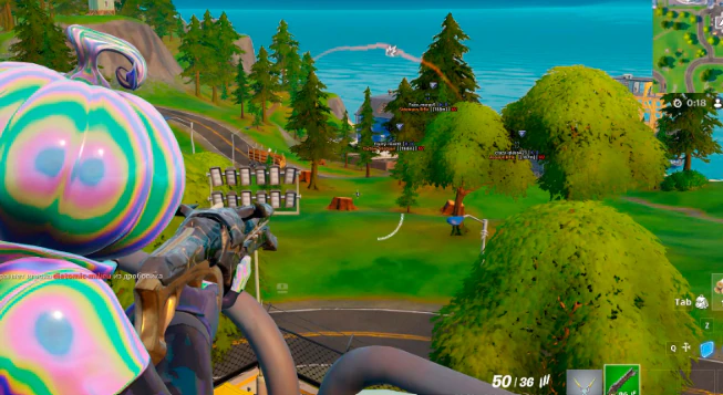 Fortnite Creative tips for aimbot and ESP practice — Fortnite cheat gameplay screenshot
